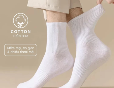 Tất nam nữ bassic dễ phối đồ , tất vớ cotton co dãn bốn chiều thấm hút mô hôi chân - Aguo shop