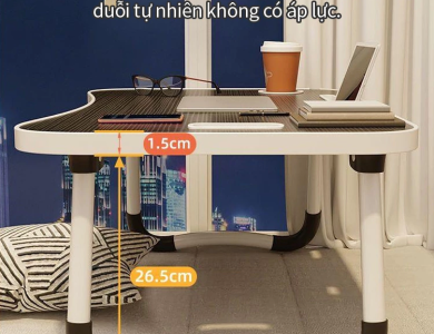 AIODIY Bàn học làm việc gấp gọn Bàn gấp máy tính xách tay Với Cup Holder Với khe cắm thẻ