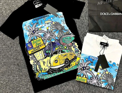 Áo Phông Cho Nam Nữ Dsquared2 Họa Tiết in hình cây dừa Cực Sắc Nét Đẹp 2 Màu Trắng Đen hot 2025 [M02]