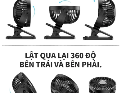 (18000 mAh)Quạt mini để gió Quạt kẹp bàn cầm tay di động có thể xoay 360°-BH 18 tháng