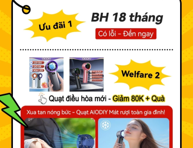(18000 mAh)Quạt mini để gió Quạt kẹp bàn cầm tay di động có thể xoay 360°-BH 18 tháng