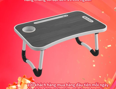 AIODIY Bàn học làm việc gấp gọn Bàn gấp máy tính xách tay Với Cup Holder Với khe cắm thẻ