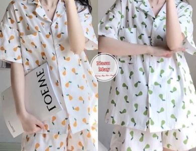 BỘ NGỦ NỮ CAXA 🦋 SET PIJAMA MẶC NHÀ 2 MÀU XANH CAM🦋