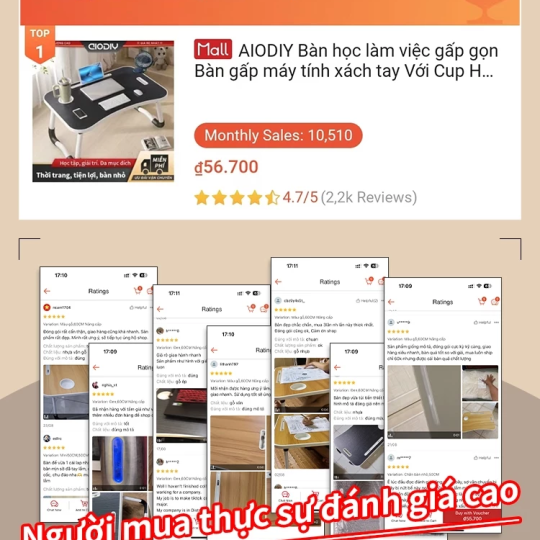 AIODIY Bàn học làm việc gấp gọn Bàn gấp máy tính xách tay Với Cup Holder Với khe cắm thẻ