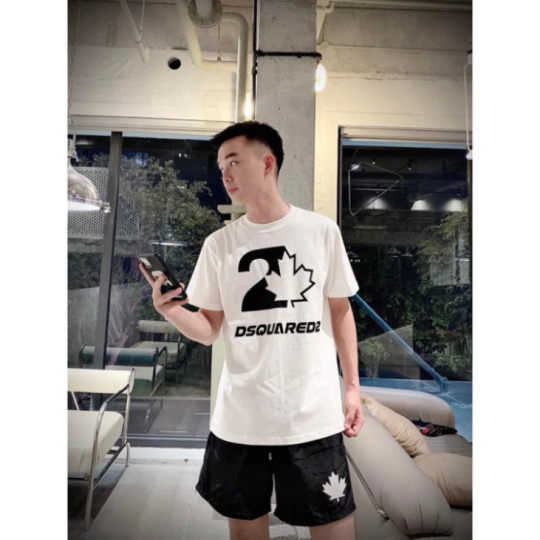 Áo Phông Cho Nam Nữ Dsquared2 Họa Tiết in hình cây dừa Cực Sắc Nét Đẹp 2 Màu Trắng Đen hot 2025 [M02]