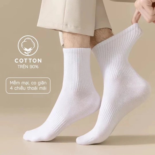 Tất nam nữ bassic dễ phối đồ , tất vớ cotton co dãn bốn chiều thấm hút mô hôi chân - Aguo shop