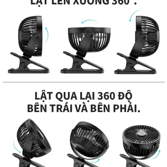 (18000 mAh)Quạt mini để gió Quạt kẹp bàn cầm tay di động có thể xoay 360°-BH 18 tháng