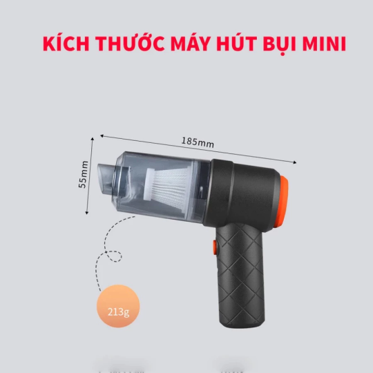 Máy Hút Bụi Mini Cầm Tay Không Dây Choice EL1-0401-1 Lực Hút 6000MPA Nhỏ Gọn, Pin Sạc Tiện Lợi