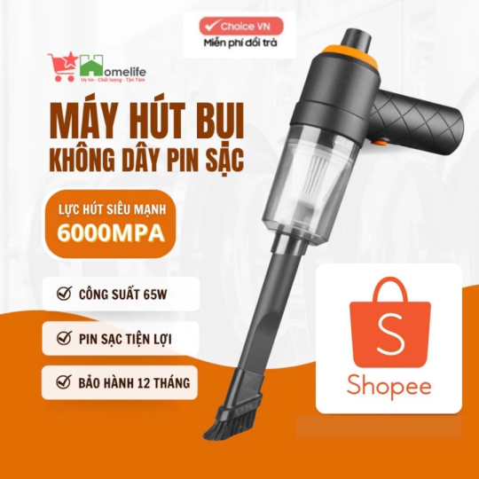 Máy Hút Bụi Mini Cầm Tay Không Dây Choice EL1-0401-1 Lực Hút 6000MPA Nhỏ Gọn, Pin Sạc Tiện Lợi