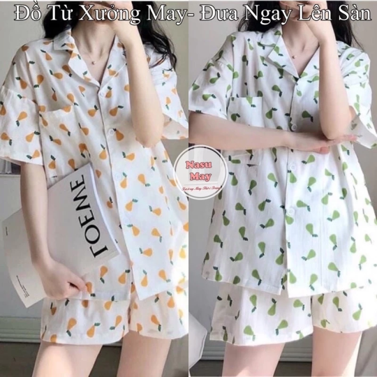 BỘ NGỦ NỮ CAXA 🦋 SET PIJAMA MẶC NHÀ 2 MÀU XANH CAM🦋